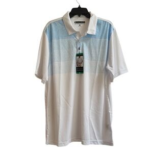 Pebble Beach White and Blue Polo Shirt Sporty Design Golf XL